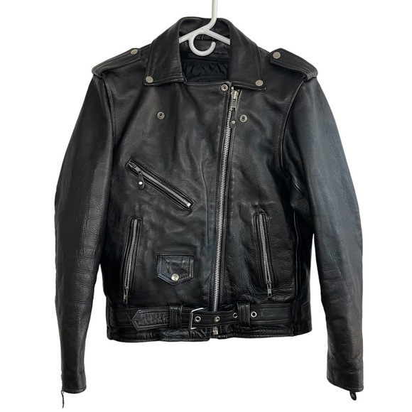 Usa Bikers Dream Apparel Black Leather Jacket Size S